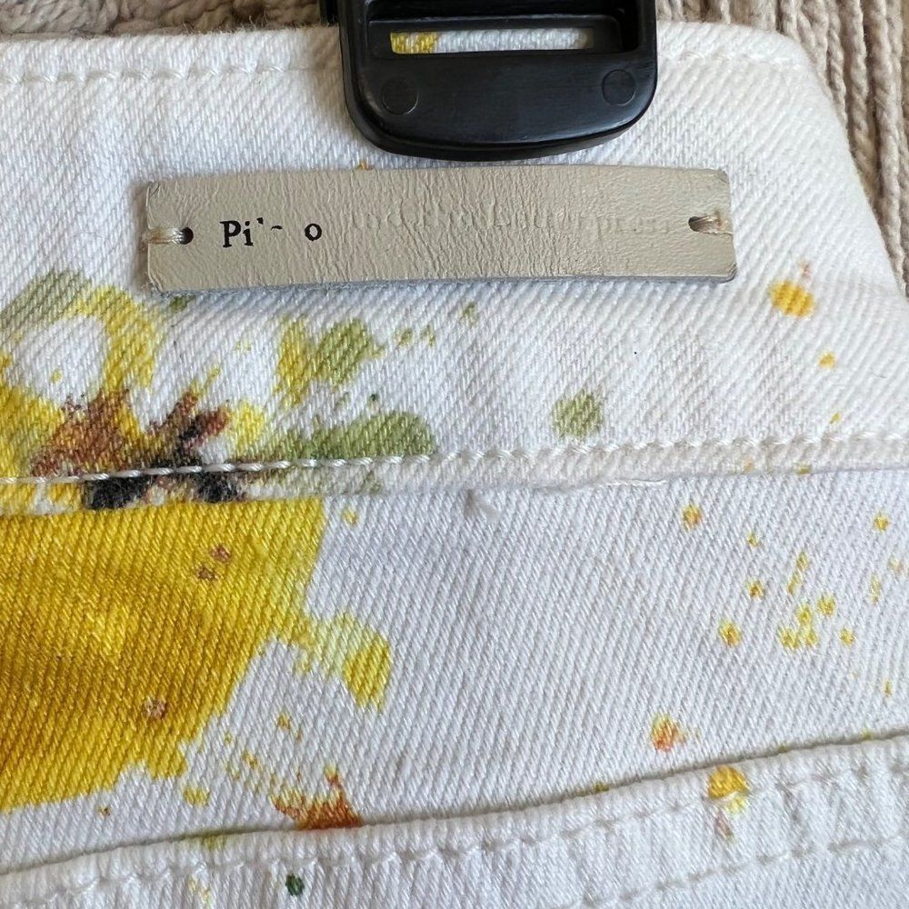 Anthropologie Pilcro High-Rise Bootcut Lemon Grove Print White Jeans Size 26 - Picture 8 of 10